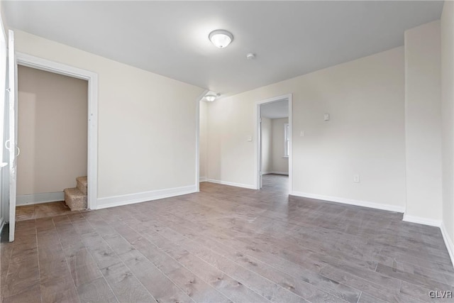 empty room featuring light wood-type flooring