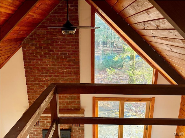 interior details with beamed ceiling and wooden ceiling