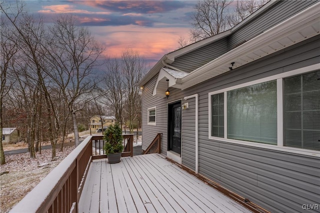 view of deck at dusk