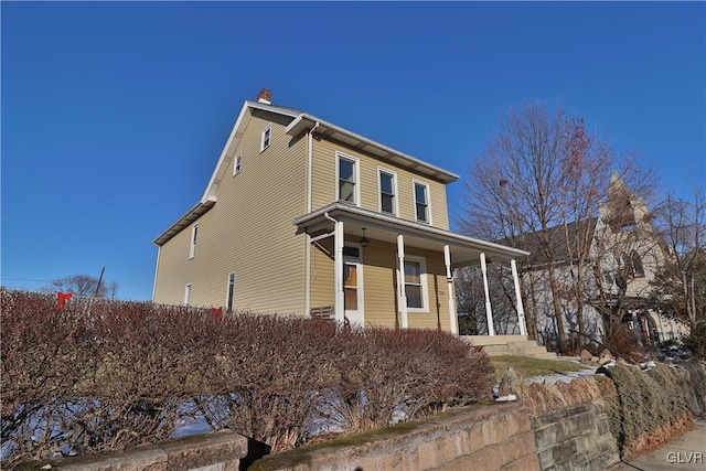 view of front of home with covered porch