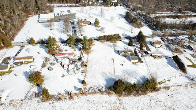 view of snowy aerial view