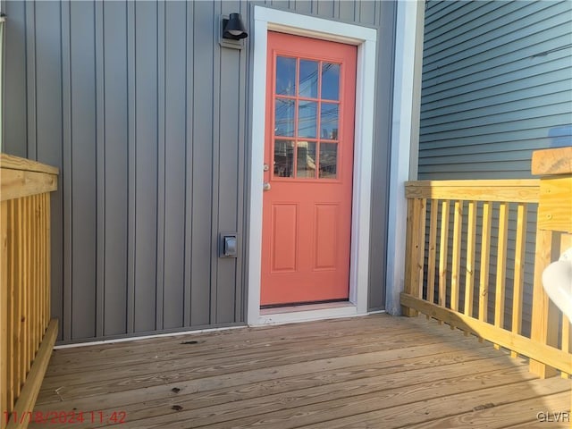 view of doorway to property