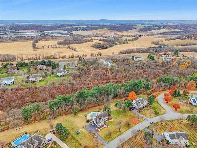 bird's eye view with a rural view