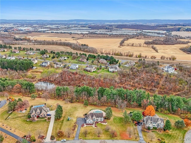 bird's eye view with a rural view