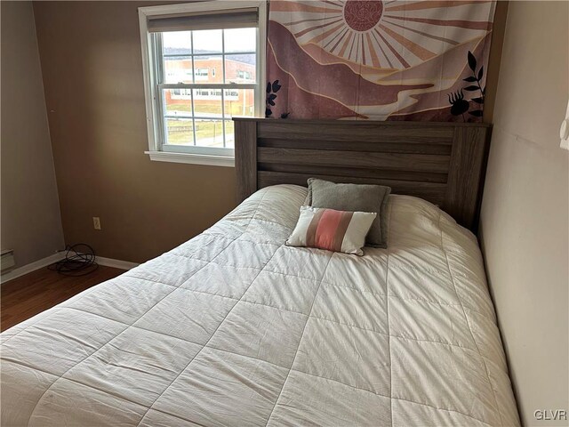 bedroom featuring wood-type flooring