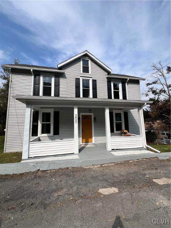 view of front property with a porch