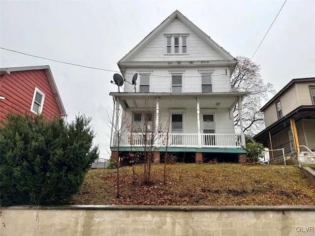 view of front of home featuring covered porch