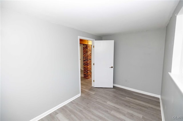 empty room featuring light hardwood / wood-style flooring