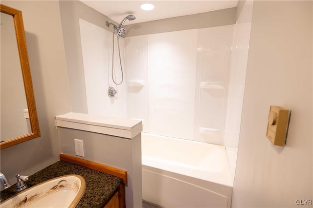 bathroom featuring vanity and shower / bathing tub combination