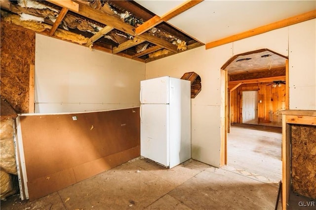 kitchen featuring white refrigerator