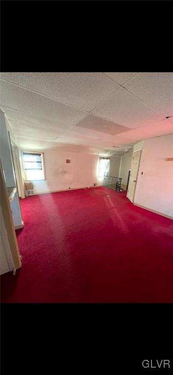 basement with carpet floors