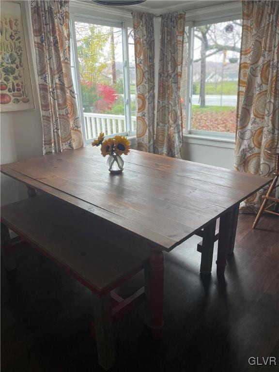 dining room with wood-type flooring