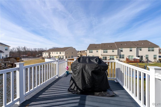 deck with area for grilling