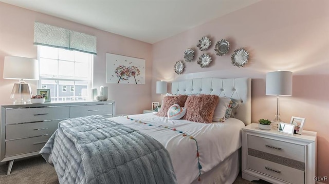 bedroom with carpet floors