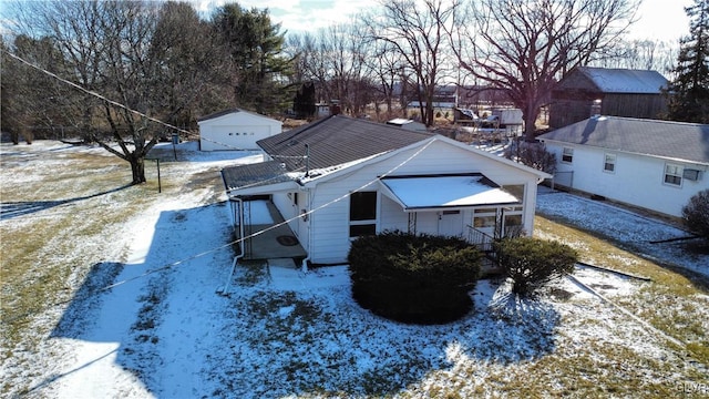 view of snowy aerial view