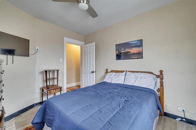 bedroom with ceiling fan