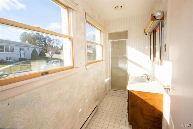 bathroom featuring tile patterned floors and sink