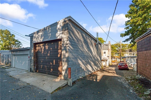 view of garage