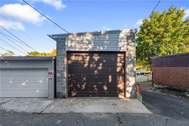 view of garage