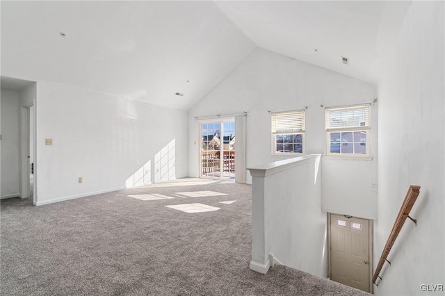 interior space featuring high vaulted ceiling