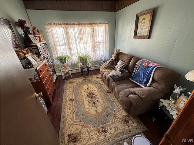 living room with hardwood / wood-style floors