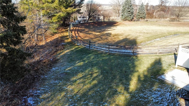 bird's eye view with a rural view