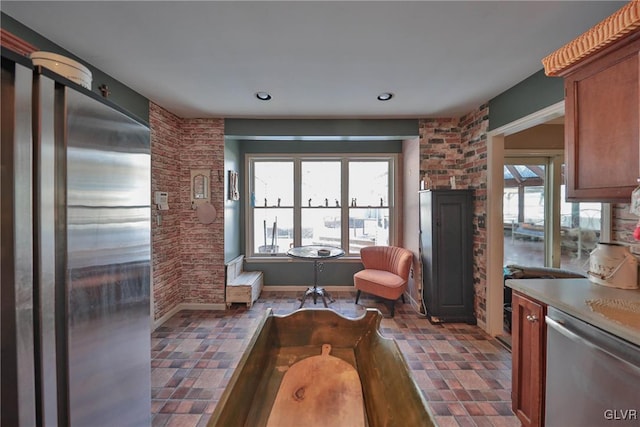 interior space with stainless steel appliances