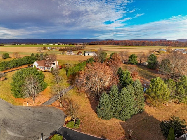 aerial view featuring a rural view