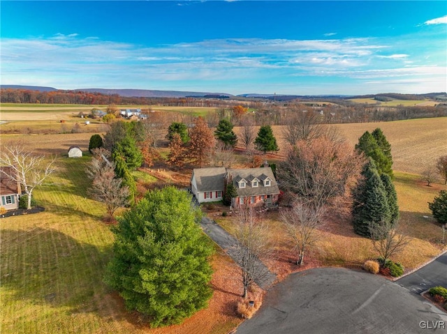 drone / aerial view featuring a rural view