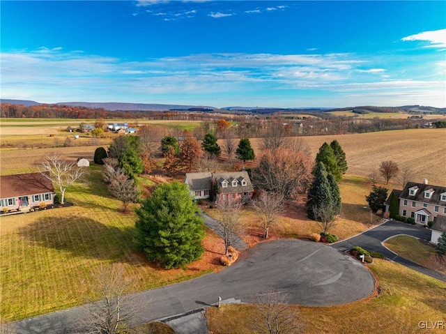 bird's eye view with a rural view