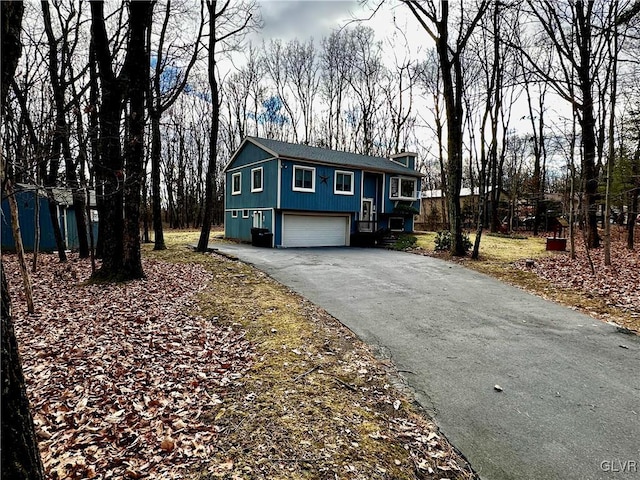 bi-level home with a garage