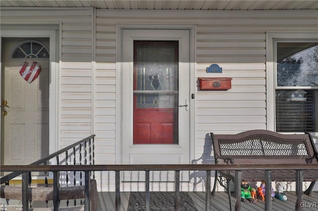 view of doorway to property