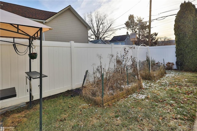 view of yard with a gazebo