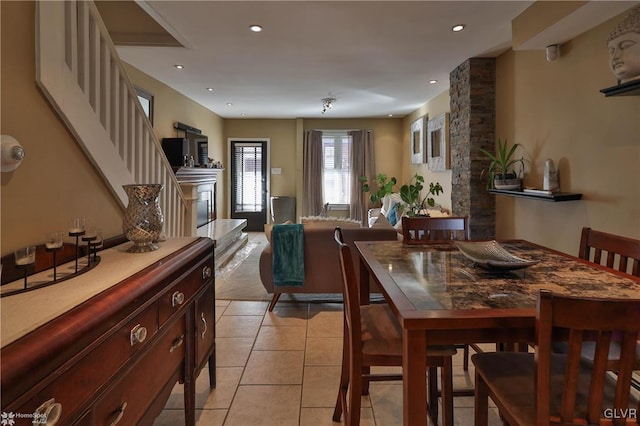 view of tiled dining area