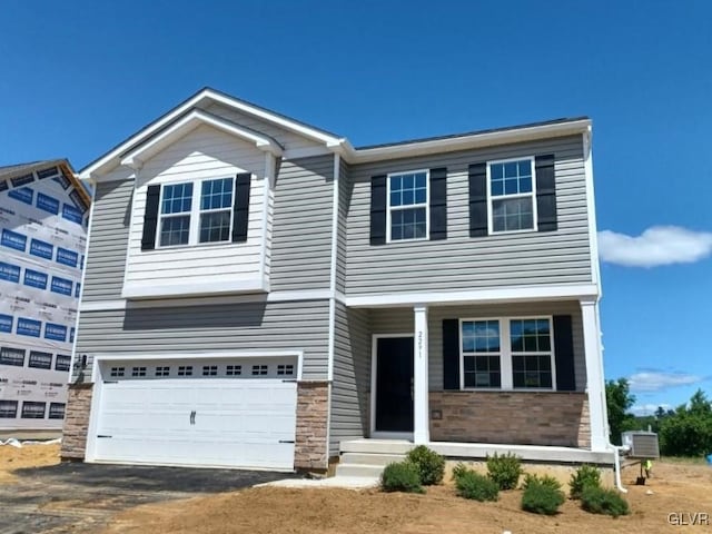 view of front of home featuring a garage