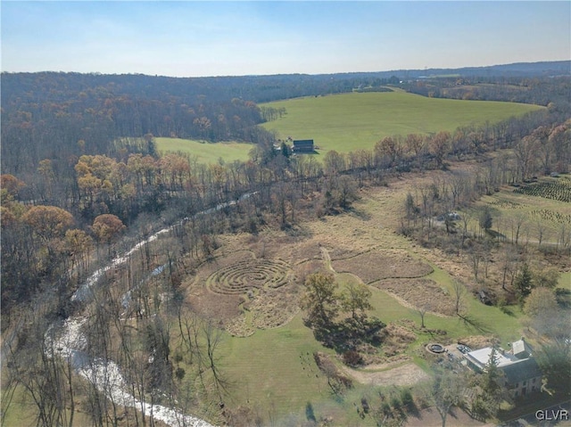 aerial view with a rural view