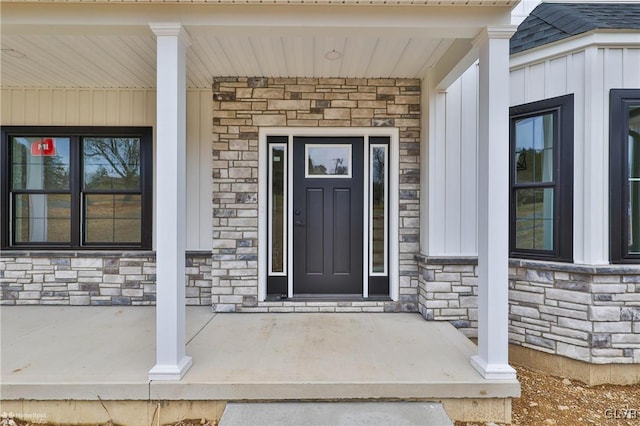 property entrance with a porch