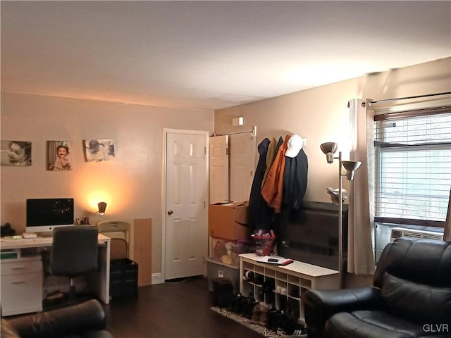 interior space featuring dark hardwood / wood-style flooring