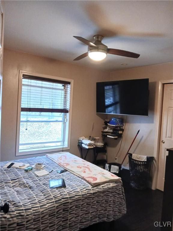 bedroom with ceiling fan