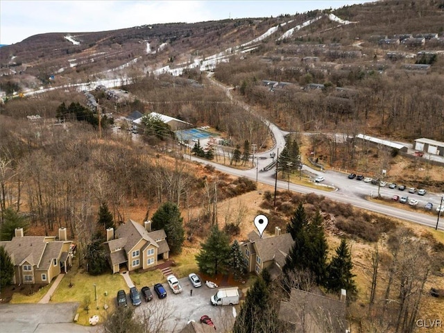 aerial view featuring a mountain view