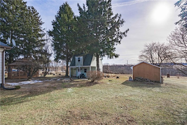 view of yard with a gazebo