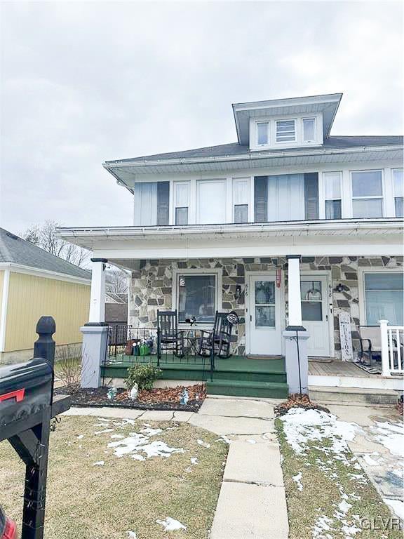 view of front of home with a porch