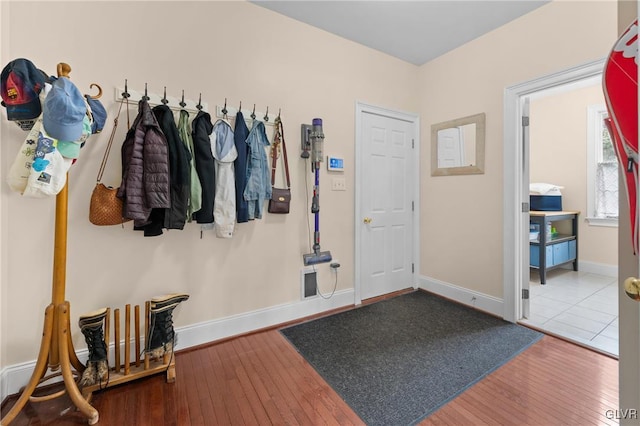 entrance foyer with hardwood / wood-style flooring