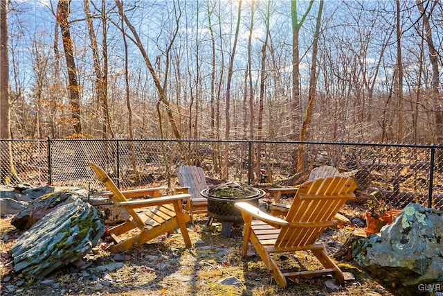 exterior space featuring a fire pit