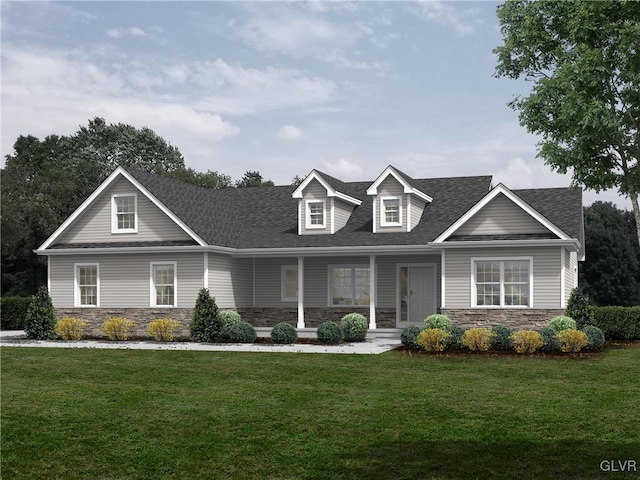 view of front facade with a front lawn