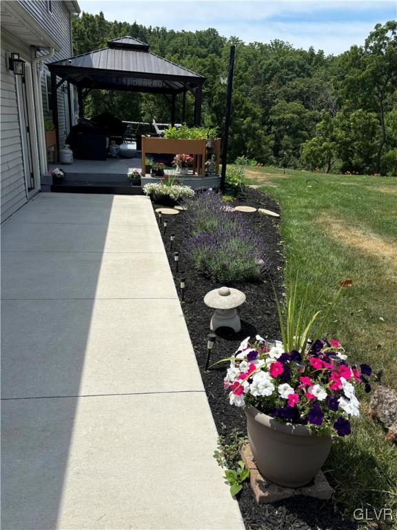 view of yard with a gazebo