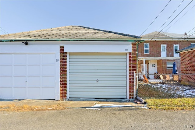 view of garage