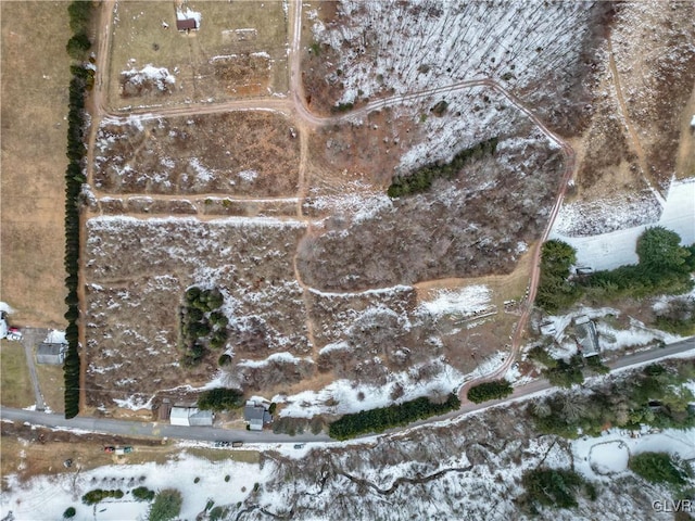 view of snowy aerial view