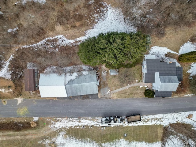 view of snowy aerial view