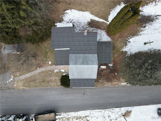 view of snowy aerial view